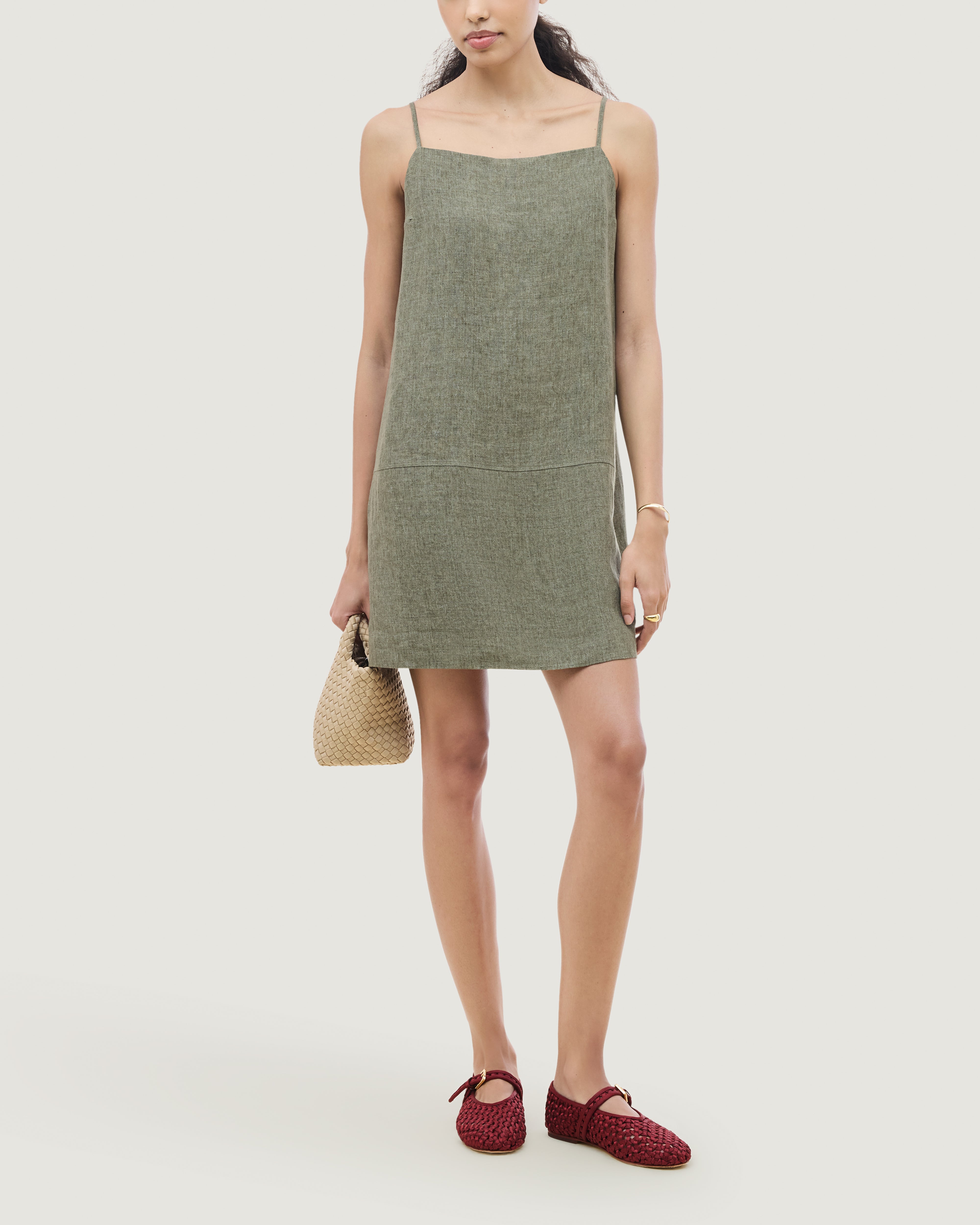 The Sydney Mary Jane in Garnet shown on model.