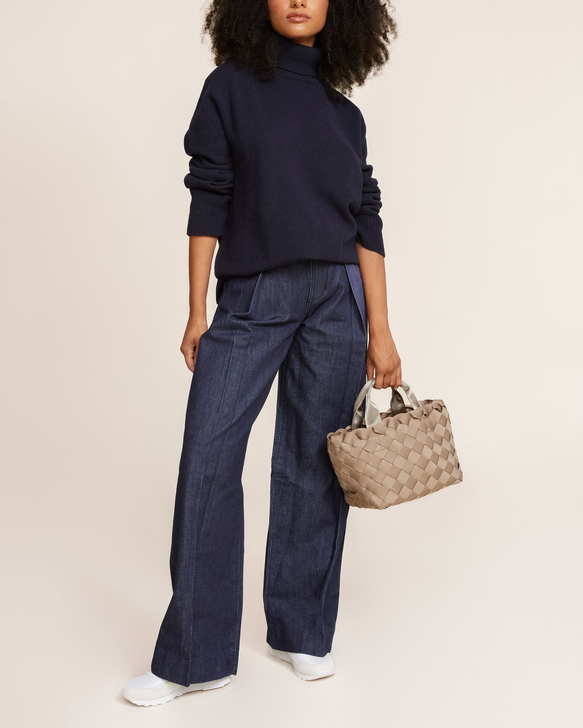 Tangier Small Tote in Cashmere | On Model Full Body