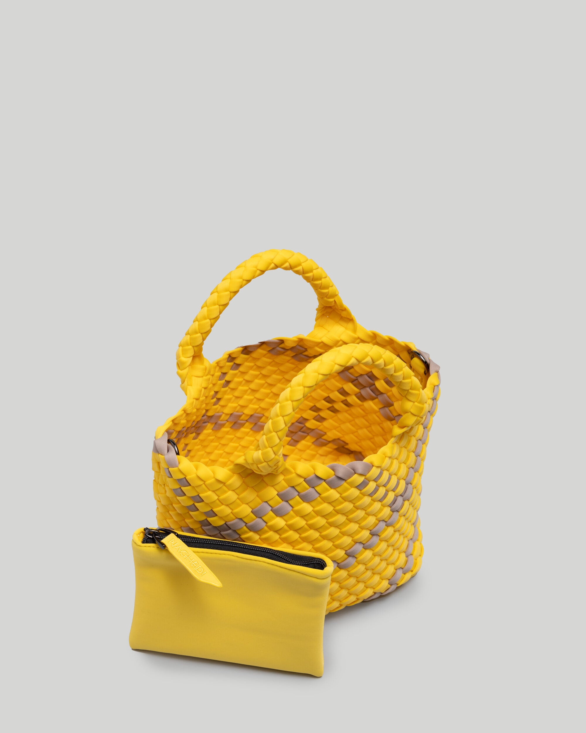 Interior close-up of St. Barths Tote in Moorea showing its open top, and unlined interior.