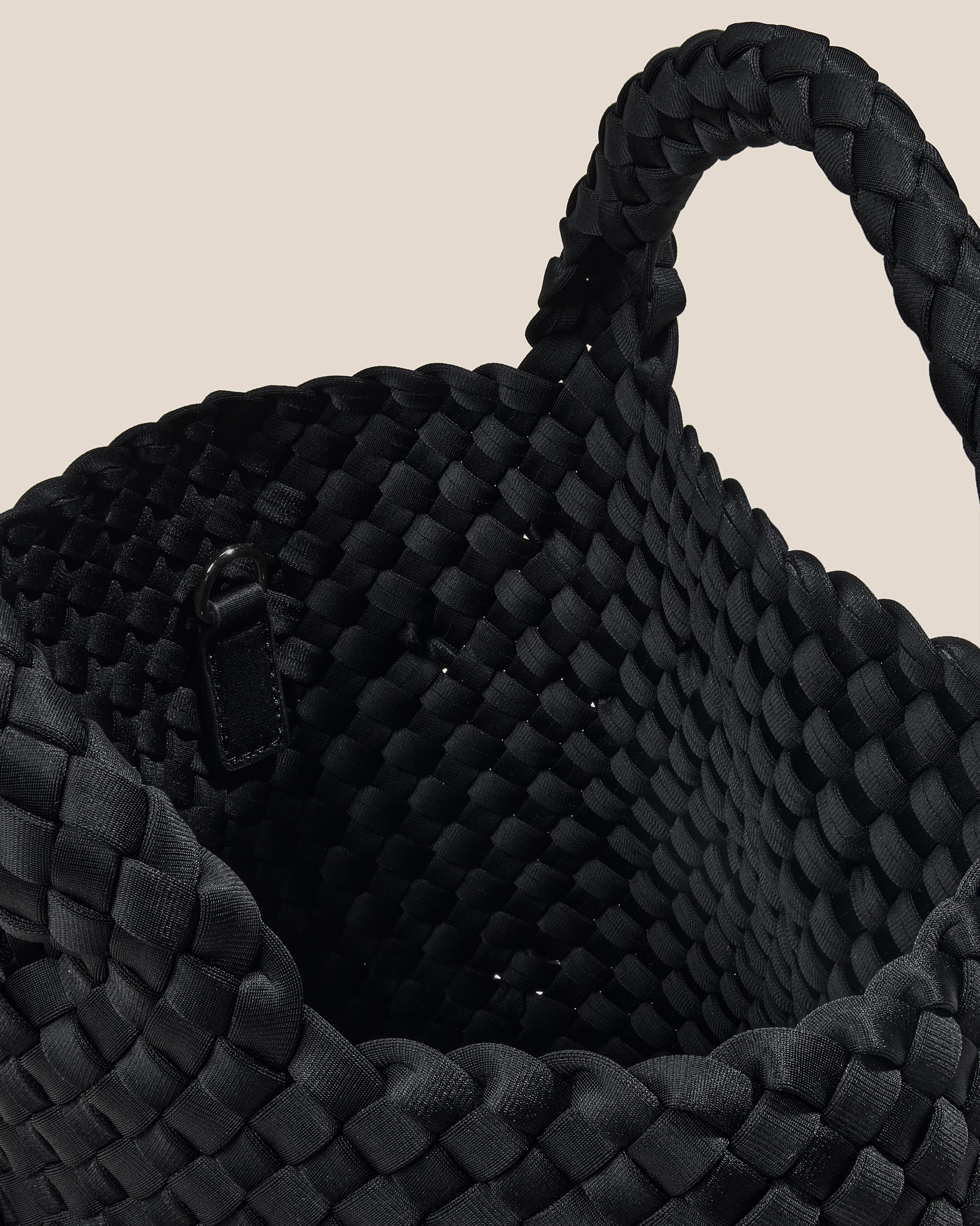 Waste Not St. Barths Small Tote in Onyx | Interior
